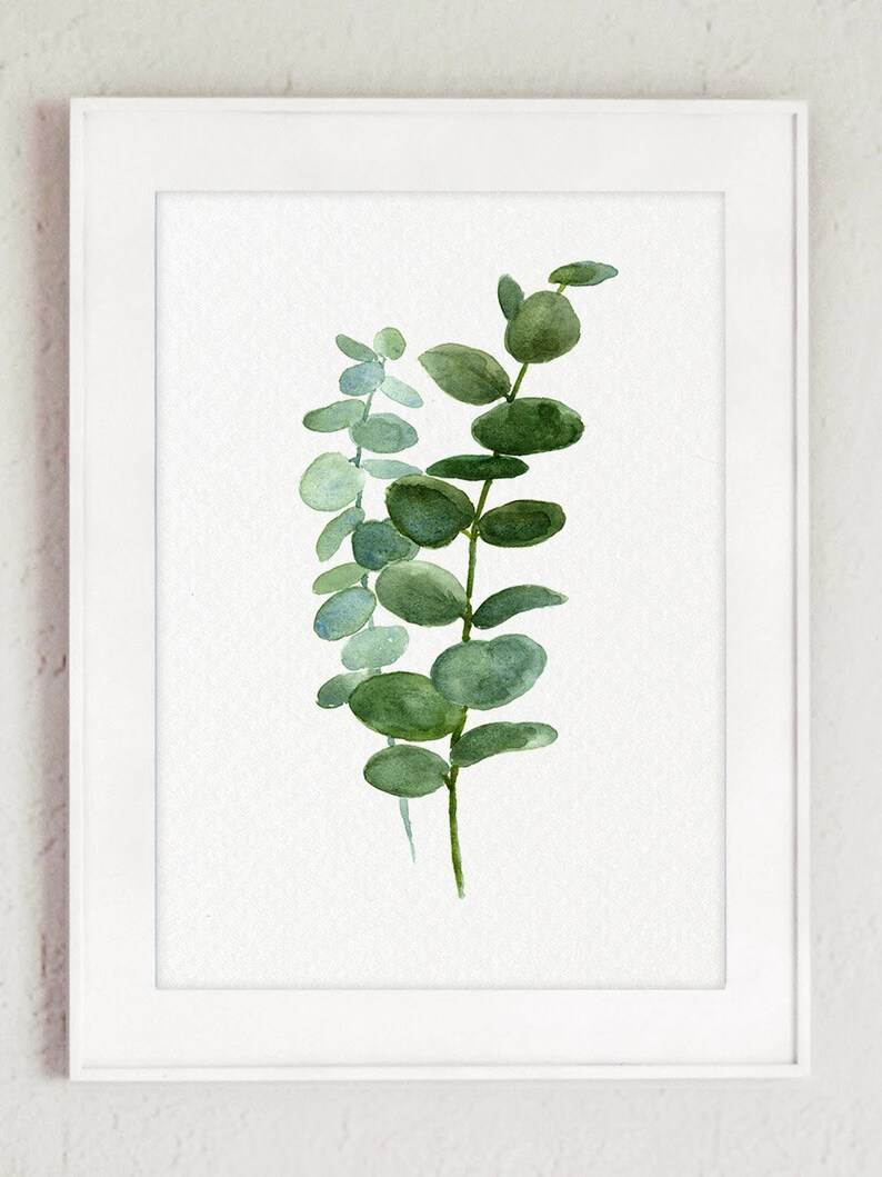 Eucalyptus Print set 2 Botanical Art Prints Green Leaves Wall Etsy