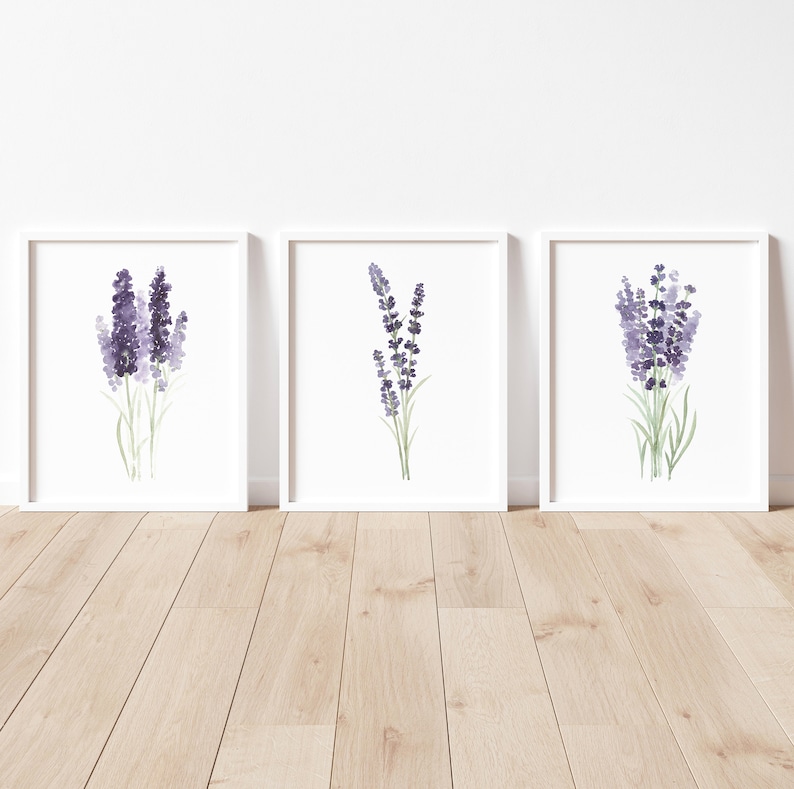 Lavender Flower Wall Art Canvas Botanical Print Kitchen Wall Etsy