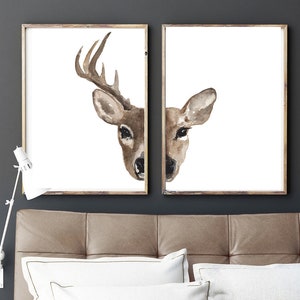 Master Bedroom Wall Deer and Buck set of 2 image 5