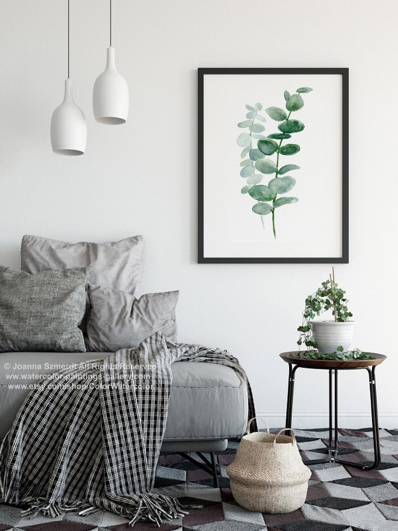 Eucalyptus Art Print Set 3 Eucalyptuses Watercolor Painting Etsy