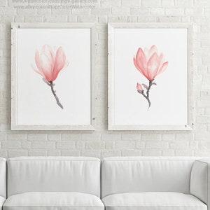 Magnolia Blush Pink Art Print, Magnolia Print Wall Art, Magnolia Flower ...