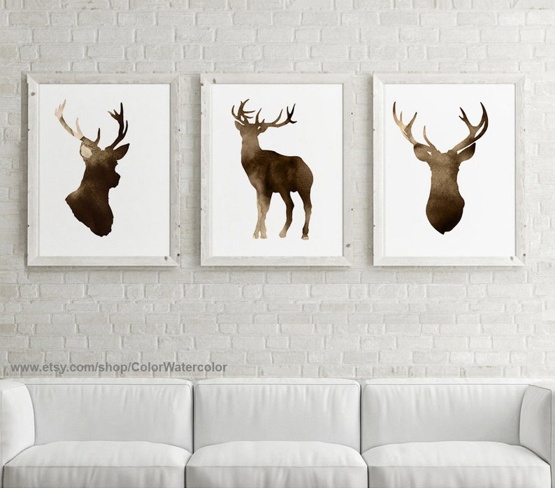 Deer Wall Decor Deer Home Decor Deer Art Print Deer Etsy