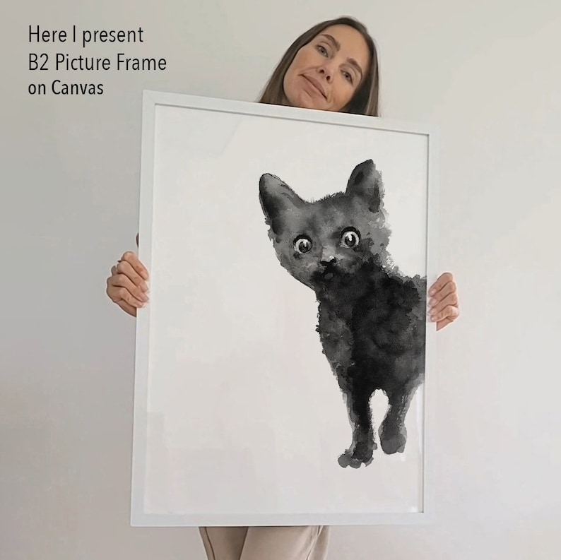 Black Cat Art, Black Cat Print, Abstract Cat Art, set of 2 Cats, Minimalist Poster Nursery Room Decor, Black Cat Painting, Cat Gifts image 9