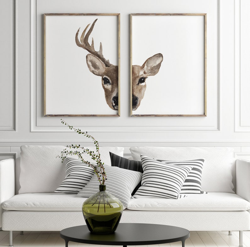 Master Bedroom Wall Deer and Buck set of 2 image 6