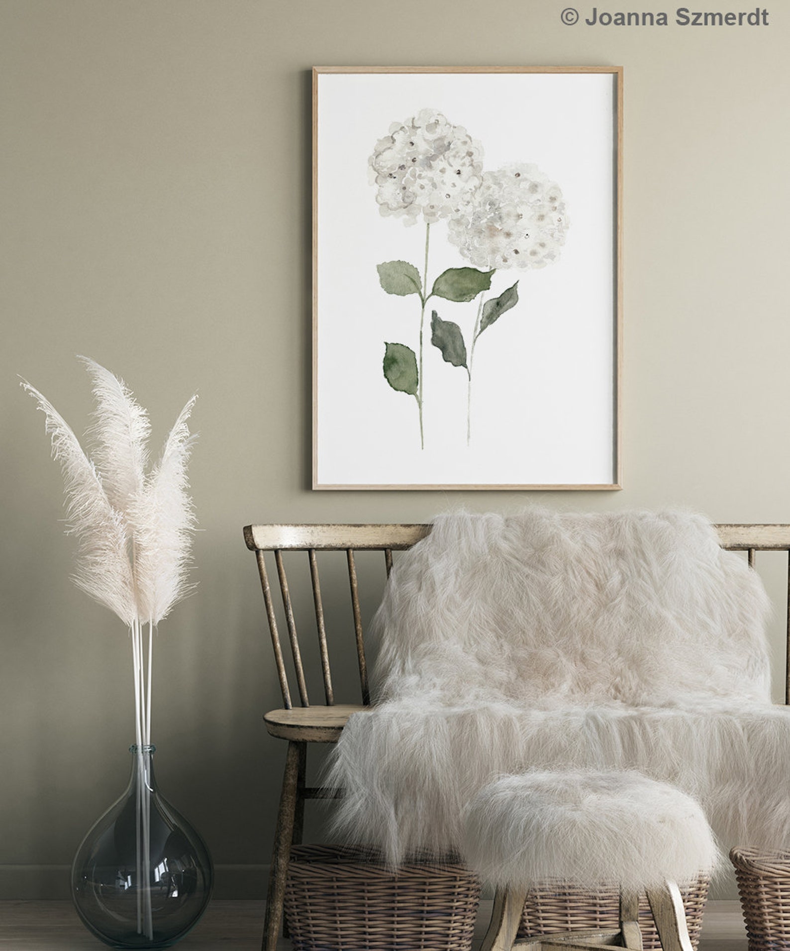 Hydrangea Print Wall Art Hydrangea Centerpiece White - Etsy