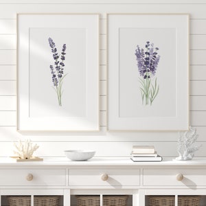 Set of 2 Lavender Art Print Lavender Wall Decor Lavender - Etsy