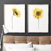 Sunflower Clipart set 2 Flowers Print Wall Art, Yellow Floral Living Room Decor, Sunflowers Art Print Abstract Woman Anniversary Gift 
