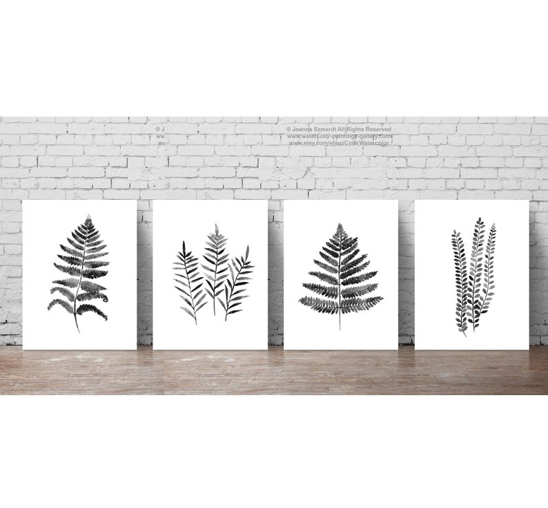 fern canvas black white