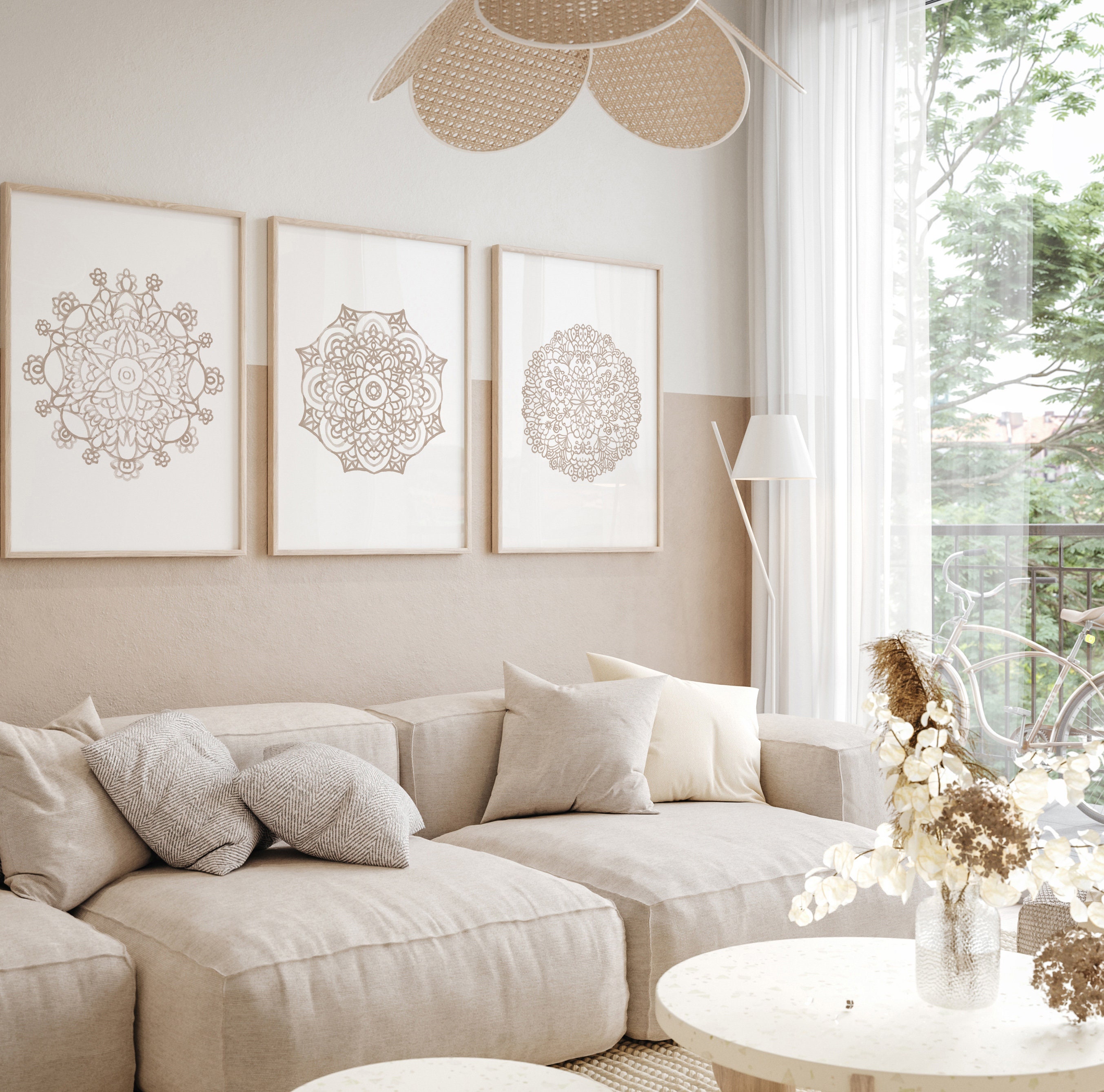 Mandala Wall Art, Gallery Wall Set of 3 Mandala Art Prints, Mandala ...