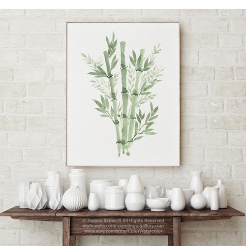 Bamboo Wall Art Green Bamboo Bundle Bamboo Art Print Bamboo Etsy