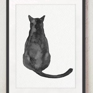 黒猫の壁アート、黒猫のアートプリント、黒猫の壁アート、黒猫の子供部屋の装飾、黒猫のプリント、黒猫の気まぐれな壁の装飾