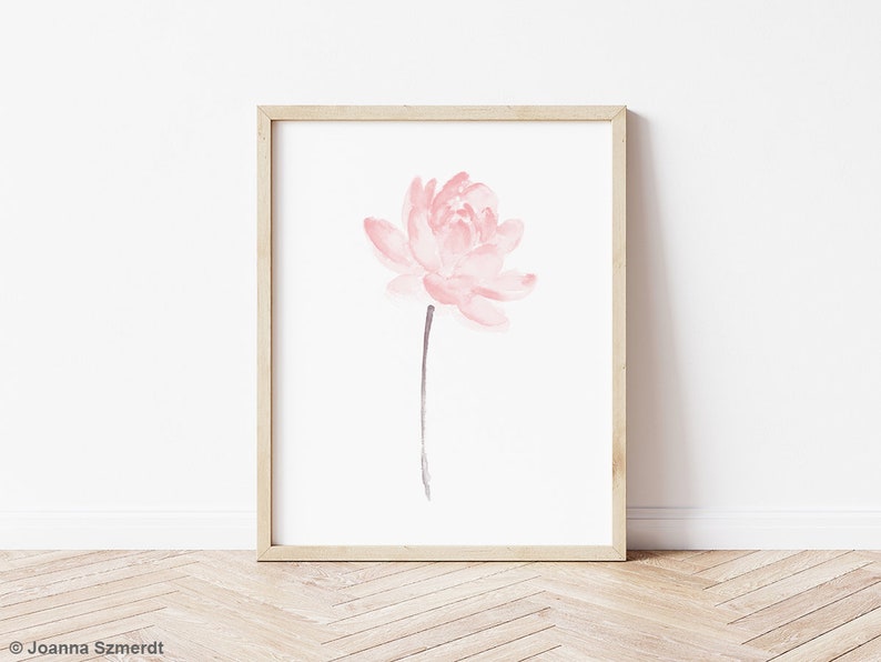 Lotus Flower Lotus Art Print Lotus Blush Pink Flower Pink Etsy