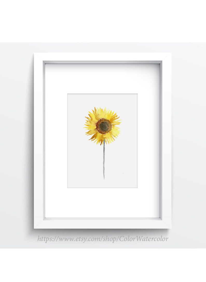 Sunflower Print Wall Art Sunflower Art Print Yellow Flower Etsy