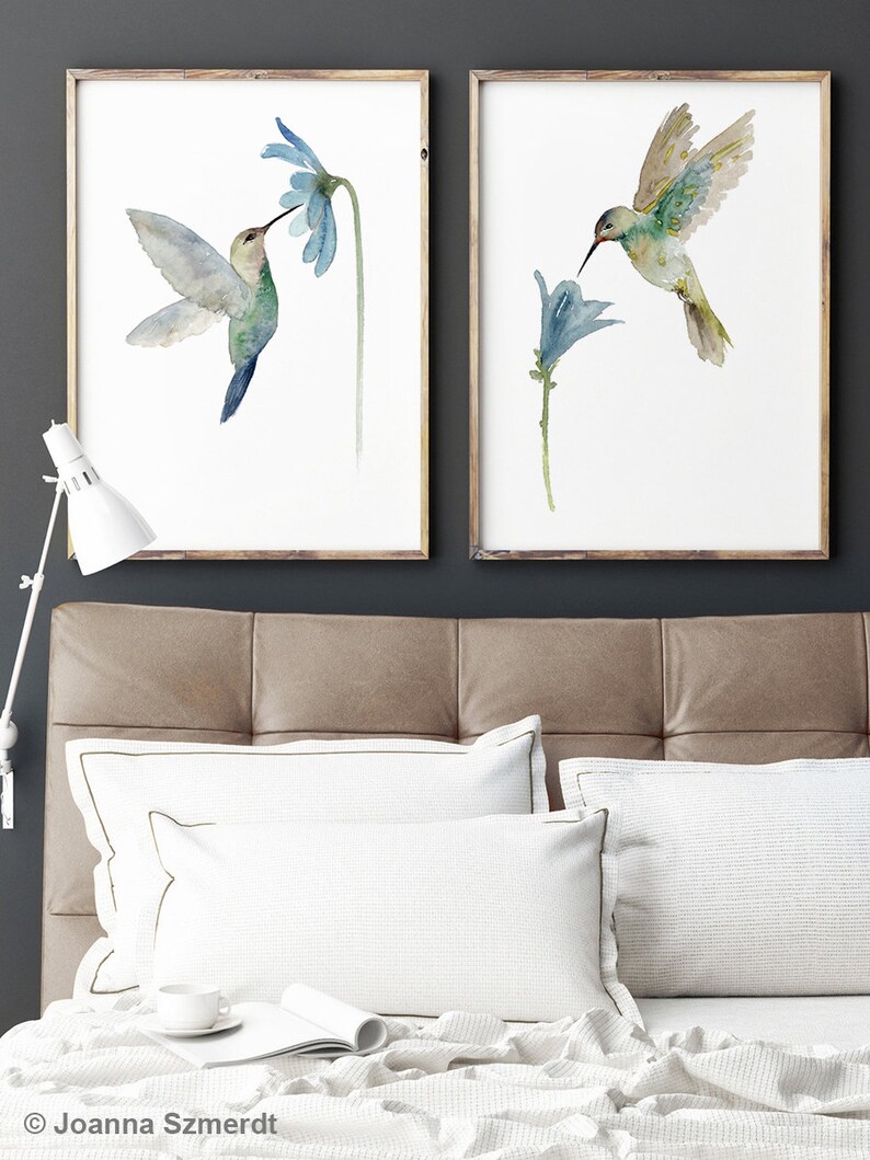 Hummingbird Wall Decor Hummingbird Home Decor Bird Art Print Etsy