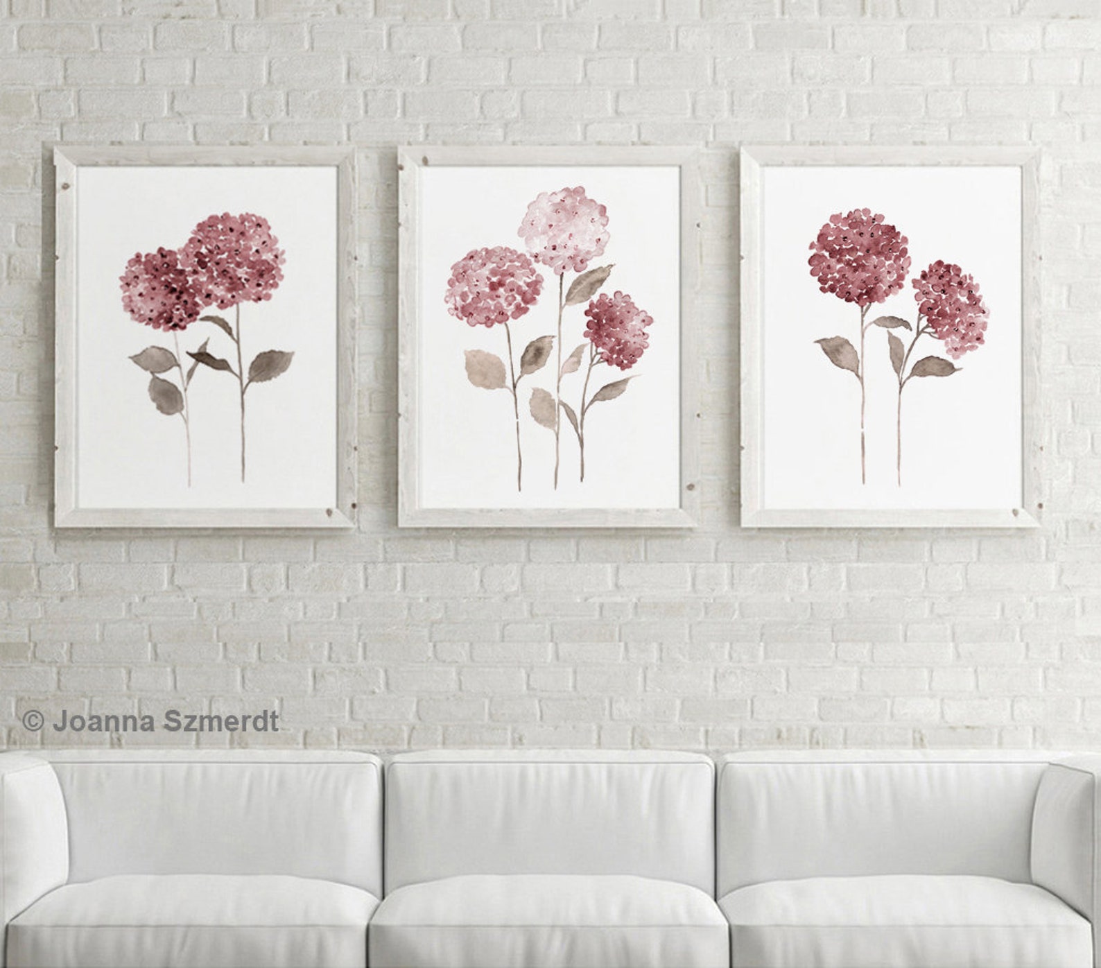 Hydrangea Art Hydrangea Wall Art Hydrangea Set of 3 - Etsy