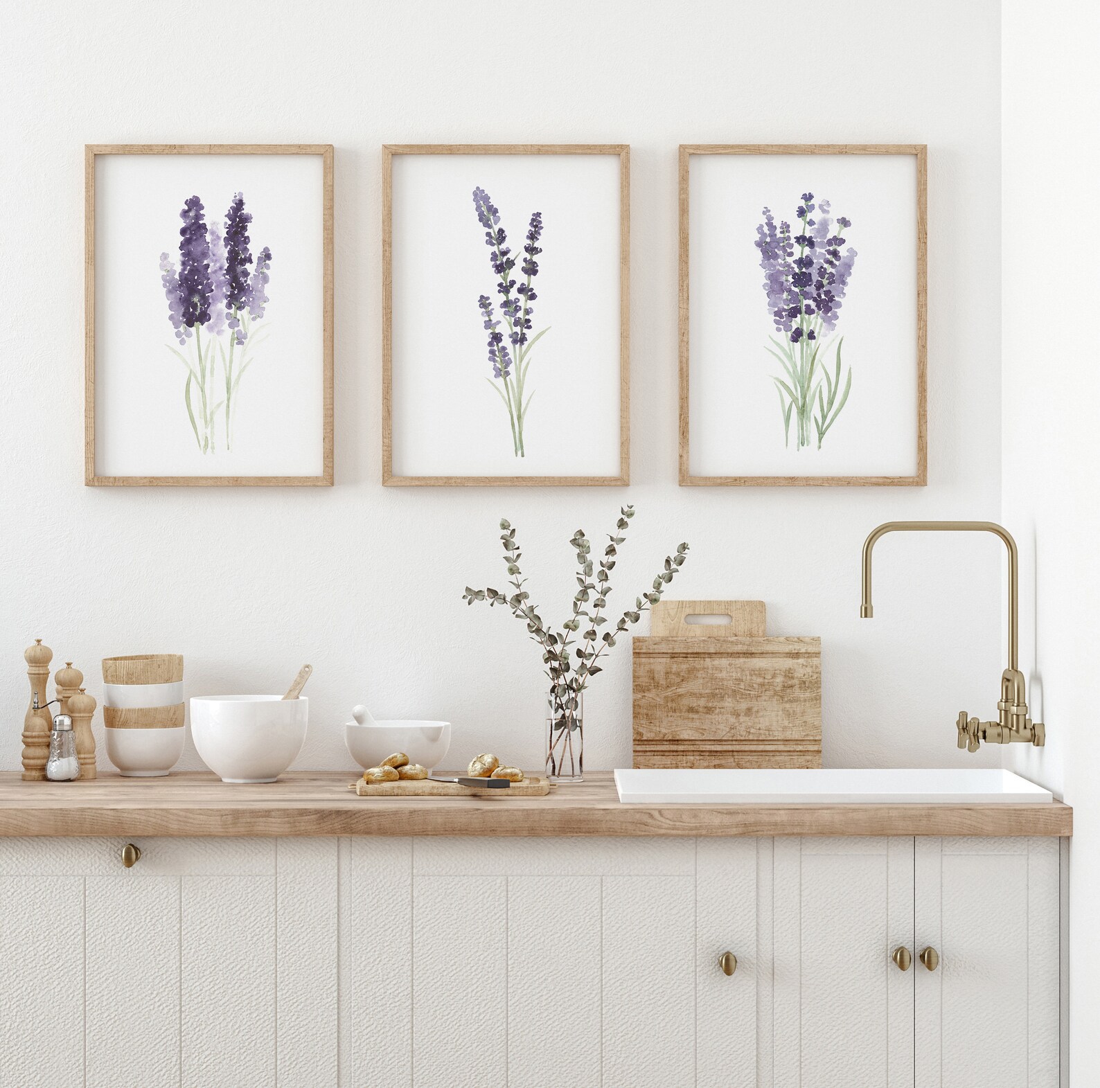 Lavender Flower Wall Art Canvas Botanical Print Kitchen Wall Etsy