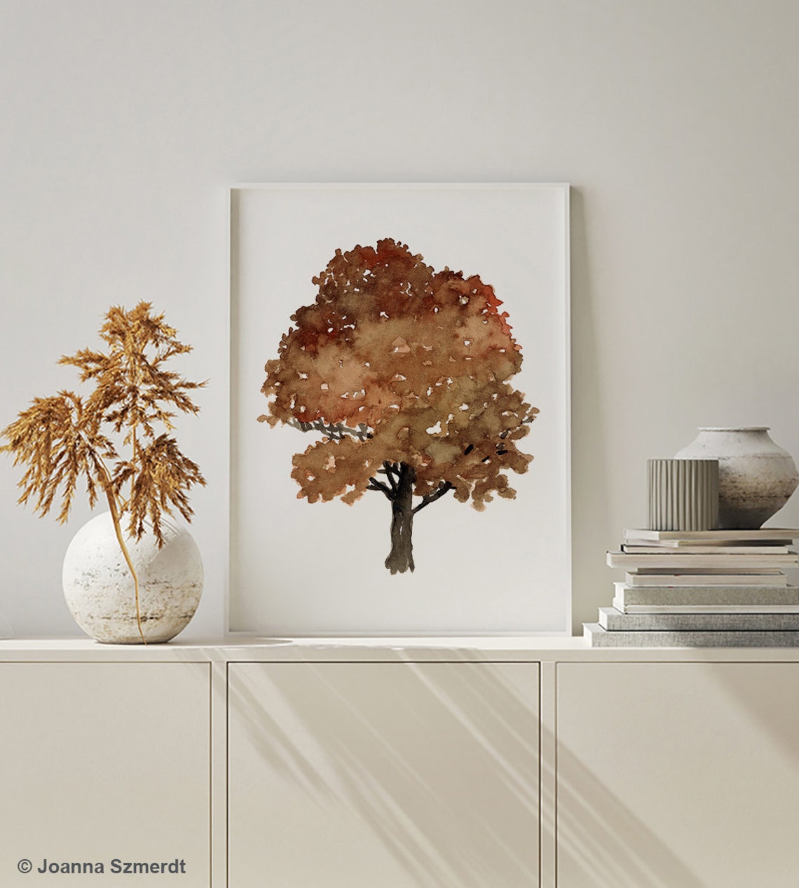 Oak Tree Print Oak Wall Decor Fall Oak Tree Wall Art Oak Etsy