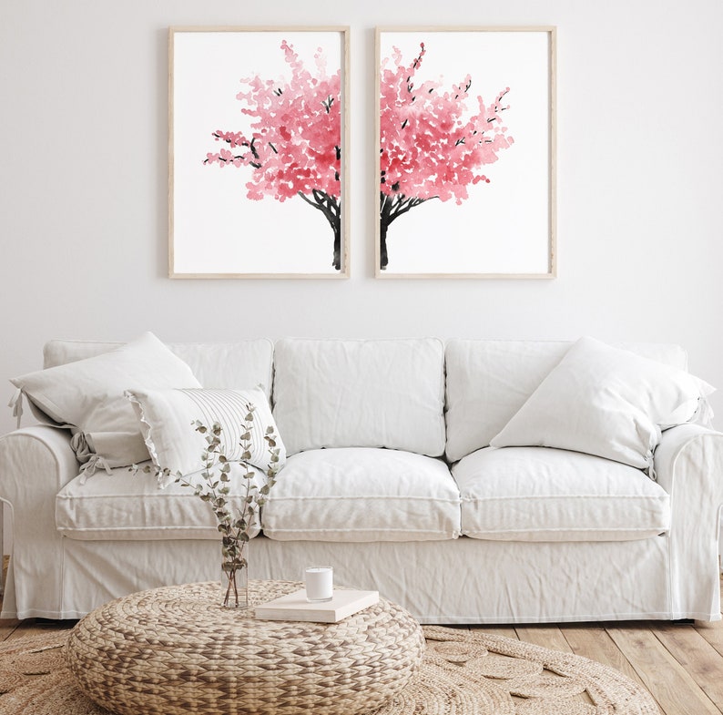 Cherry Blossom Wall Art Cherry Blossom Art Print Cherry Etsy