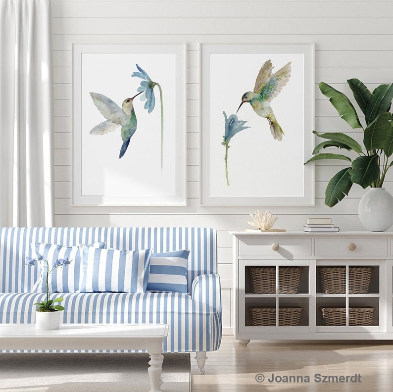 Hummingbird Wall Decor Hummingbird Home Decor Bird Art Print Etsy