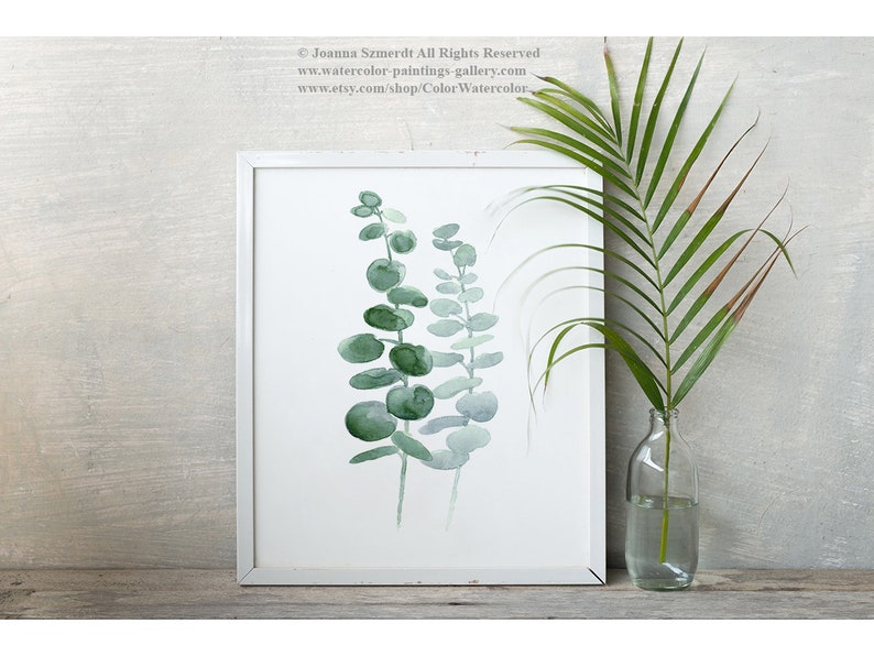 Eucalyptus Art Print Set 3 Eucalyptuses Watercolor Painting Etsy