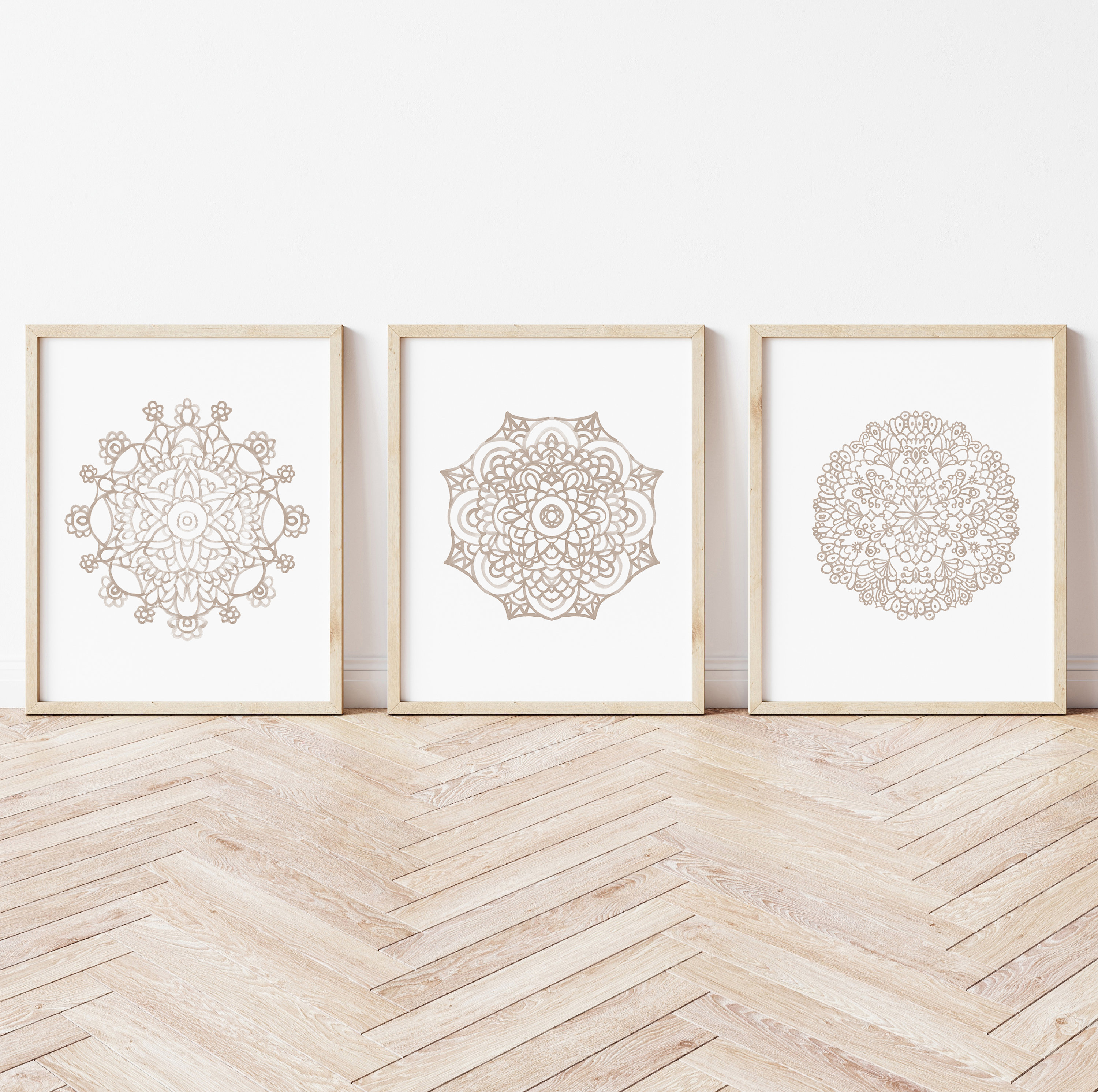 Mandala Wall Art, Gallery Wall Set of 3 Mandala Art Prints, Mandala ...