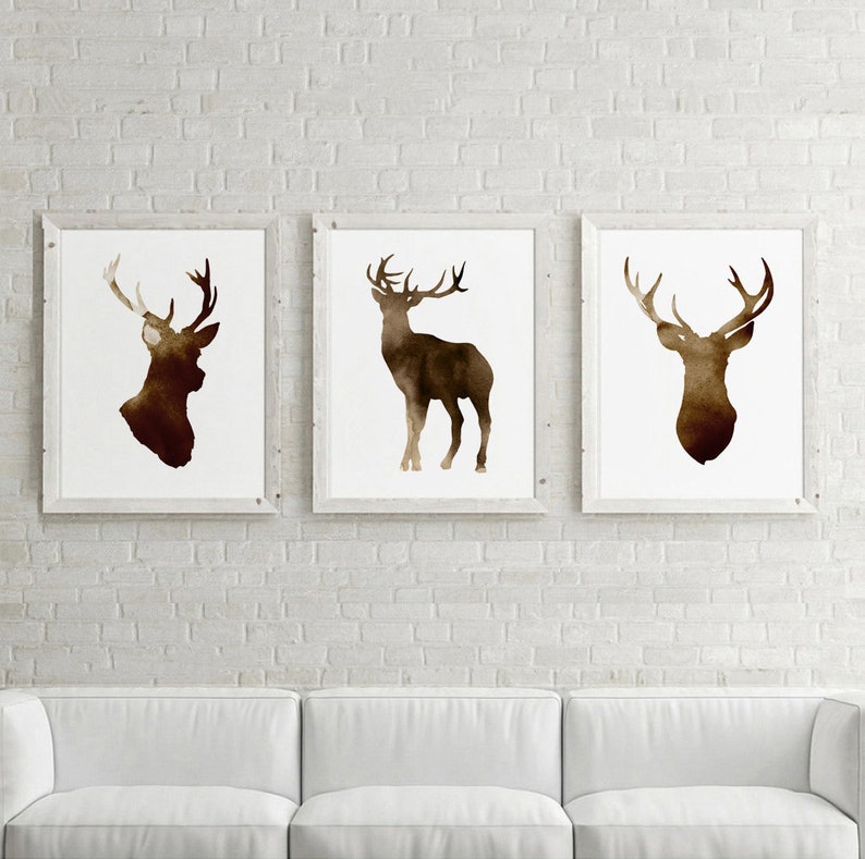 Deer Wall Decor Deer Home Decor Deer Art Print Deer Etsy