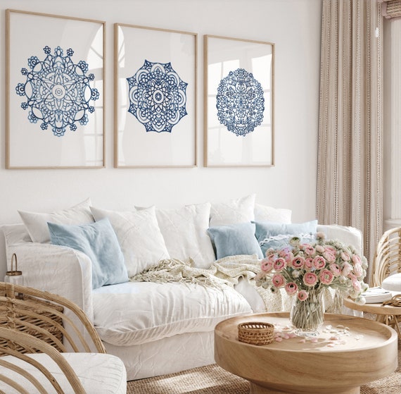 Blue mandala wall art hotsell