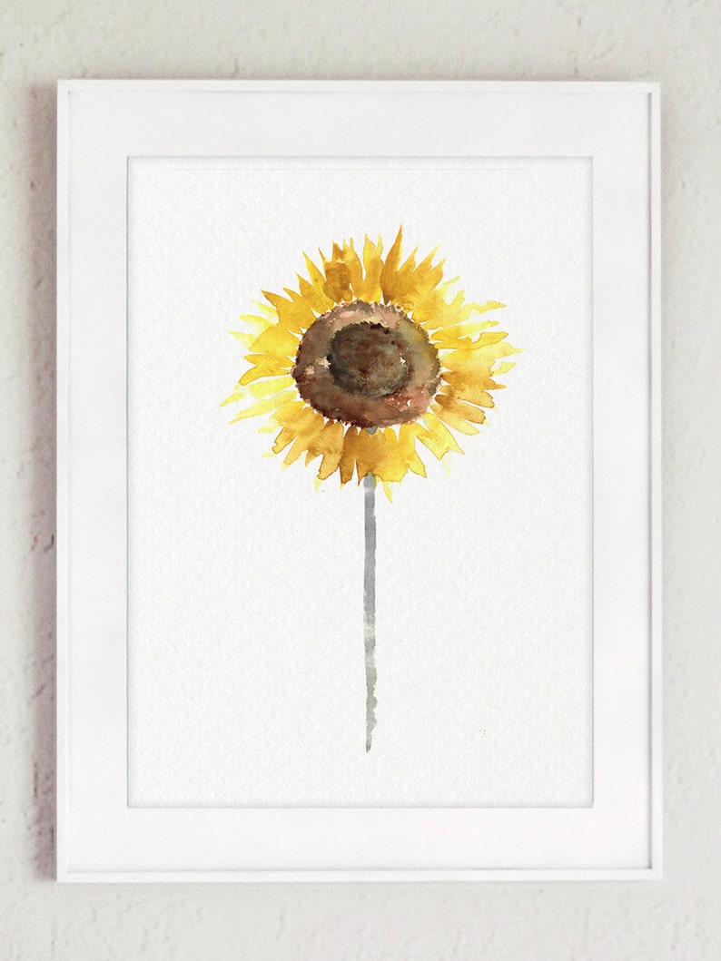 Sunflower Print Wall Art Sunflower Art Print Yellow Flower Etsy