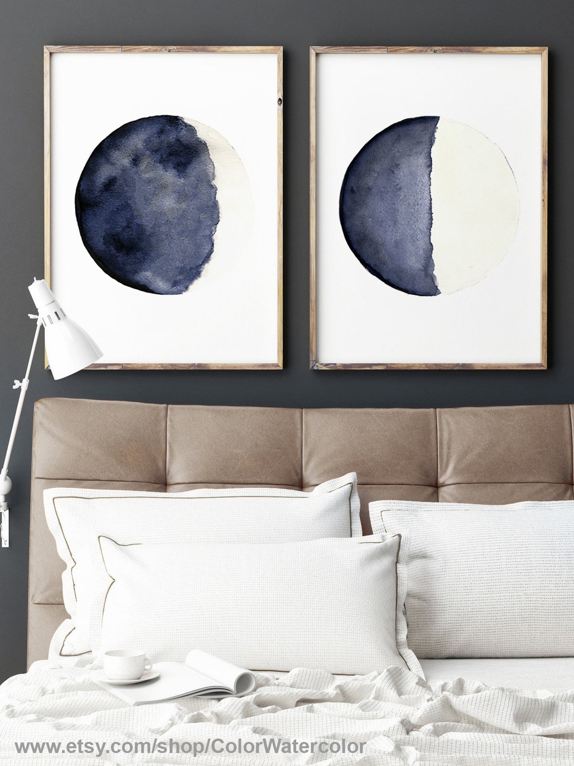 Moon Art Print Full Moon Wall Art Blue Moon Wall Art Moon Etsy