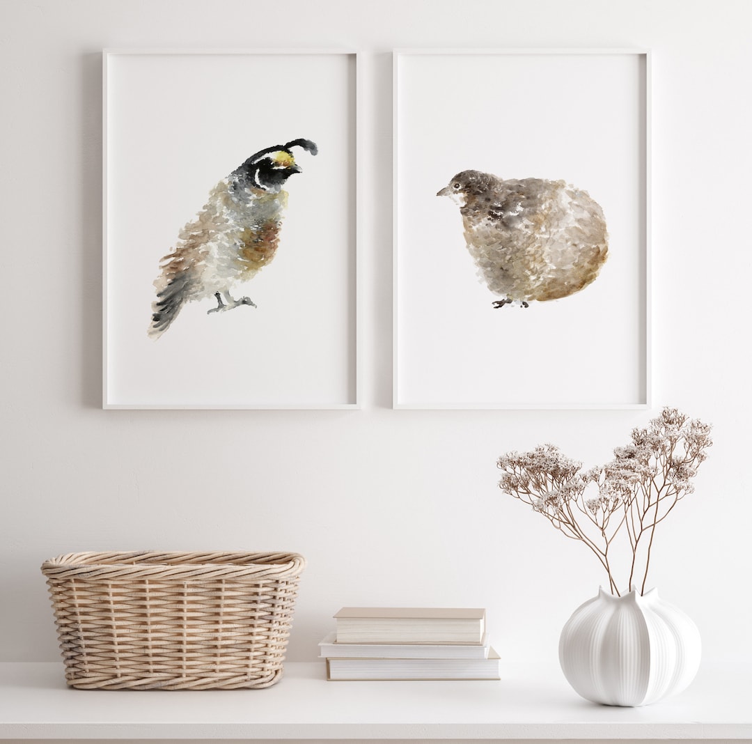 Quail Art Print, Quail Wall Art, Brown Quail Prints, Quail Wall Decor