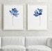 Lotus Print Wall Art, Lotus set of 2 Flowers, Blue Print Painting, Water Flower Canvas Art Print Watercolor Painting