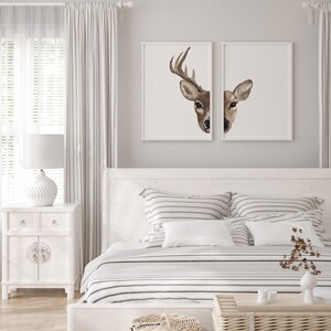 Master Bedroom Wall Deer and Buck set of 2 image 4