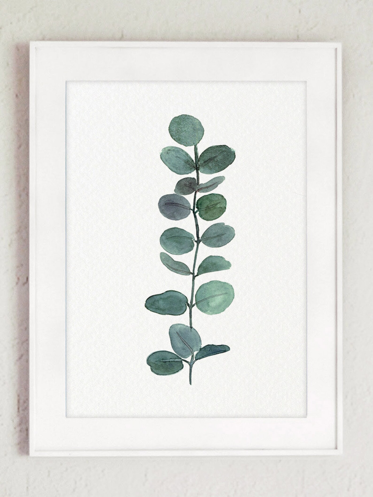 Eucalyptus Branch Watercolor Painting set of 2 Eucalyptuses Etsy
