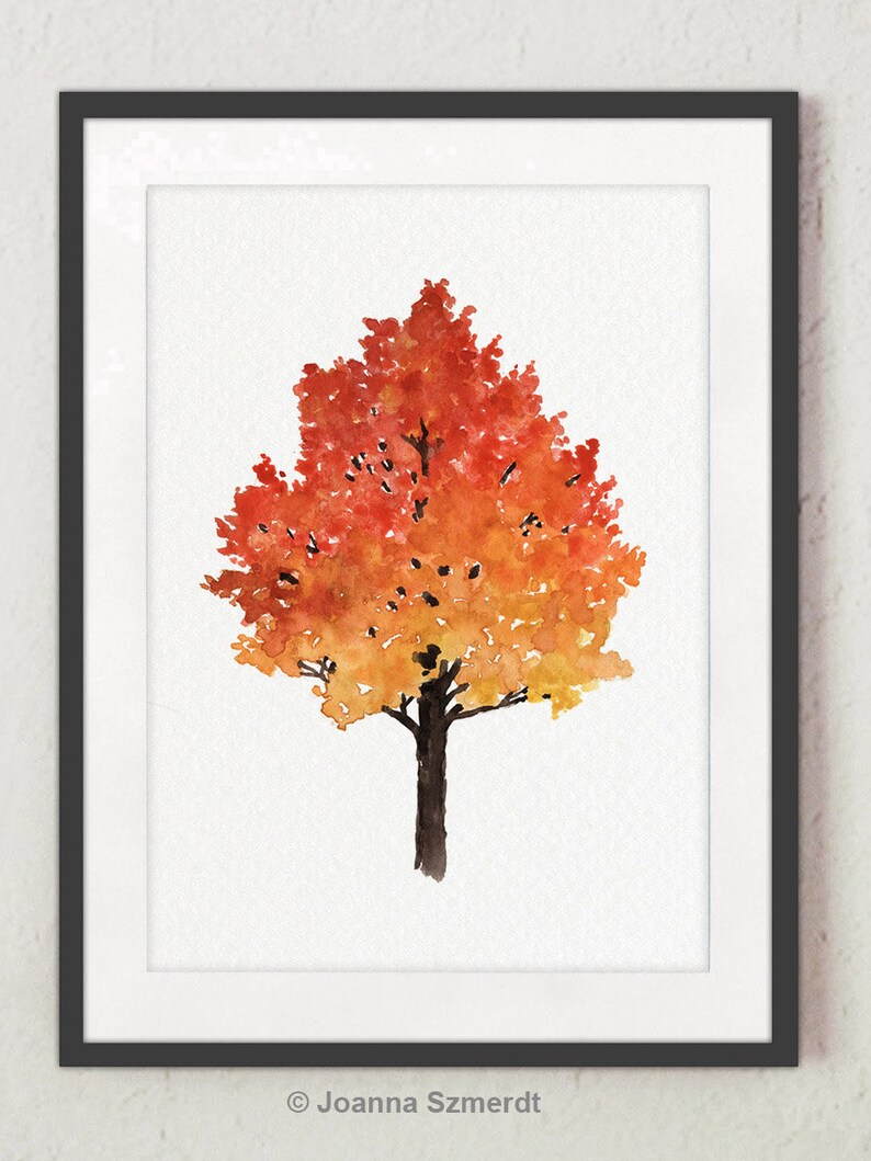 Maple Tree Wall Art Maple Art Print Red Maple Tree Fall Wall Etsy