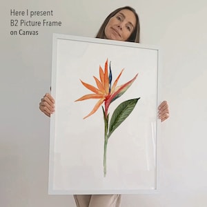 Bird of Paradise Painting, Floral Watercolor Art, Exotic Wall Decor, Exotic Flower Painting, Botanical Art, Floral Watercolor