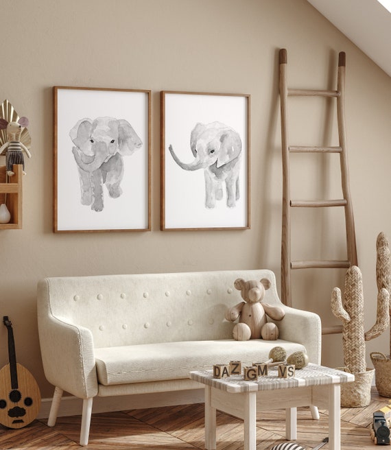 Elephant Wall Decor Elephant Wall Art Elephant Nursery Art Etsy