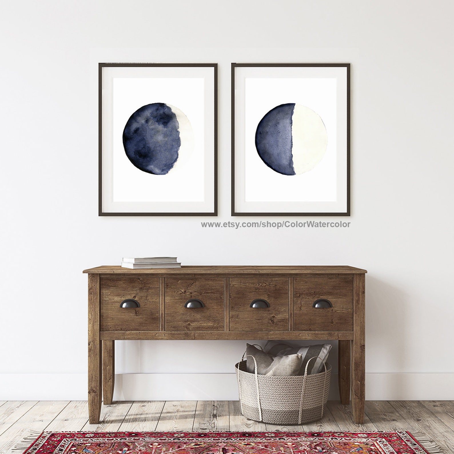 Moon Art Print Full Moon Wall Art Blue Moon Wall Art Moon Etsy