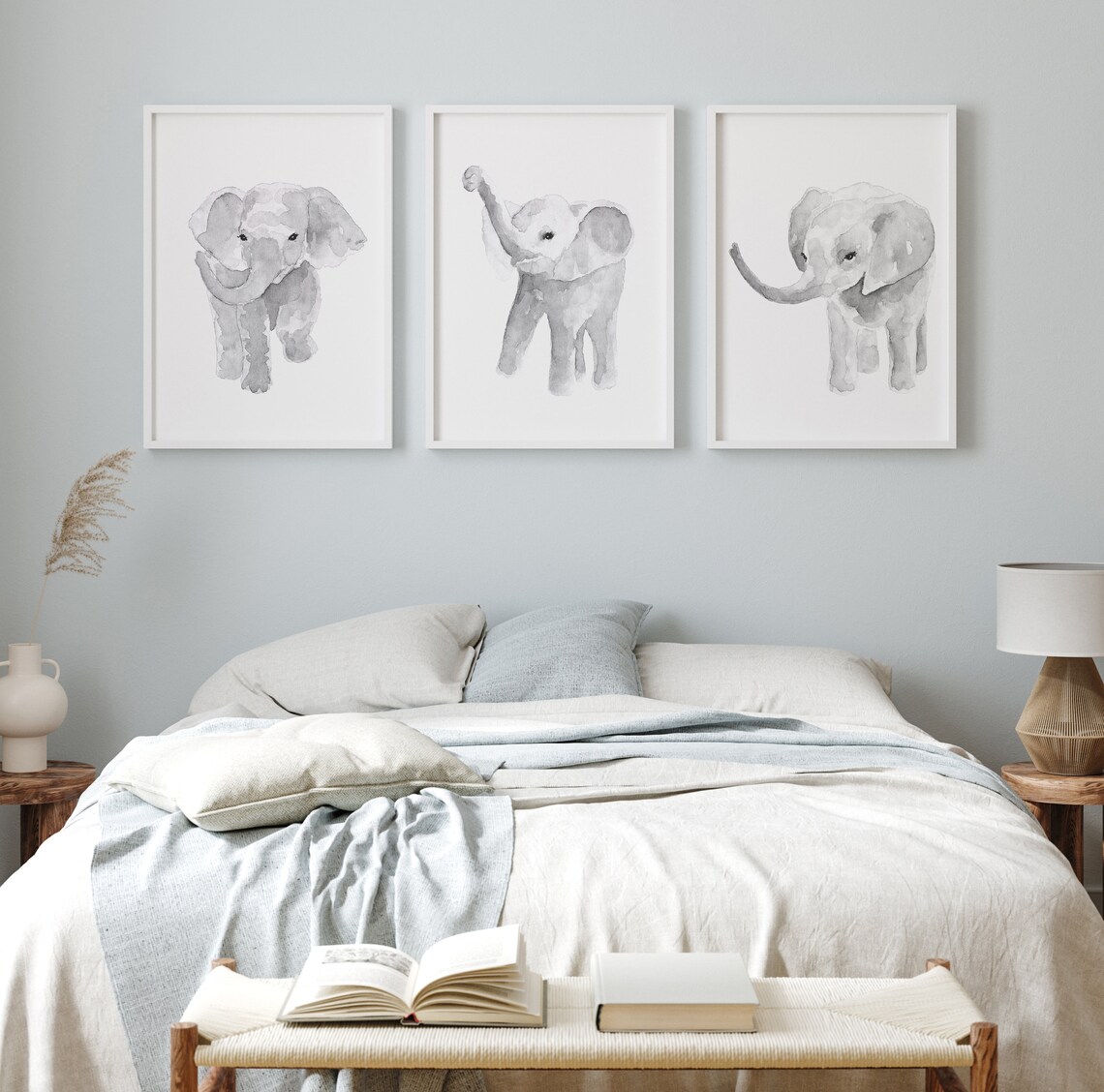 Elephant Print Wall Art Elephant Art Print Elephant Nursery Etsy