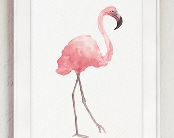 Pink Flamingo Decor, Flamingo Wall Art, Flamingo Prints, Pink Flamingo Art Print
