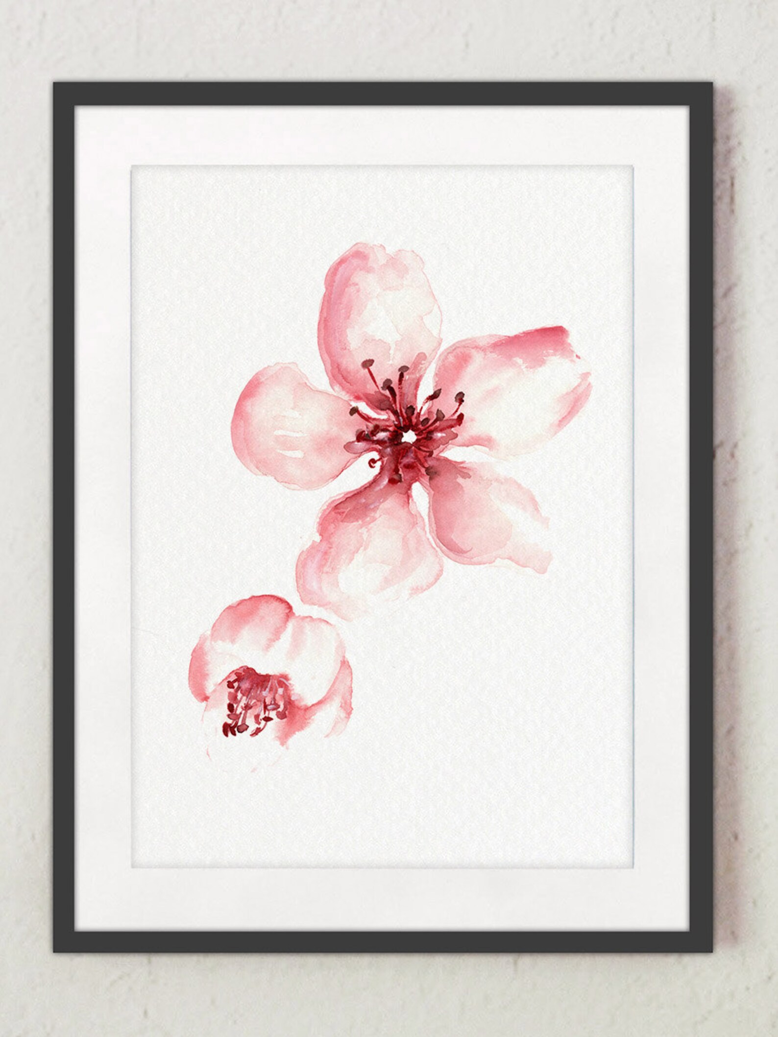 Cherry Blossom Art Print Cherry Blossom Painting Cherry Etsy