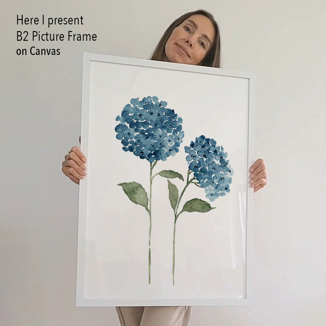 Blue Hydrangea Floral Watercolor Print, Hydrangea Wall Art Flower Wall ...