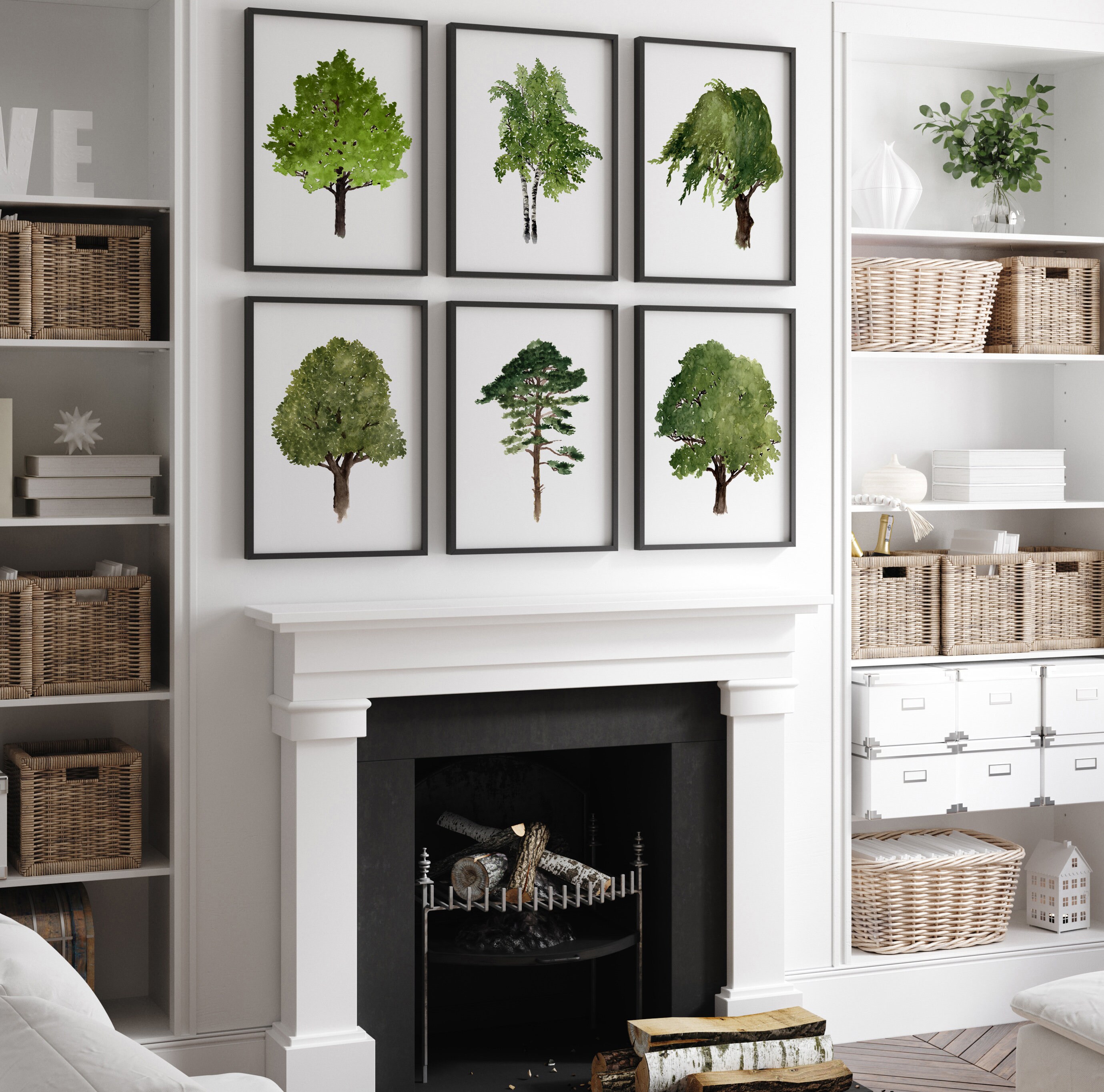 Tree Art Print, Tree Family Wall Art, Oak Tree Wall Art, Maple Tree ...