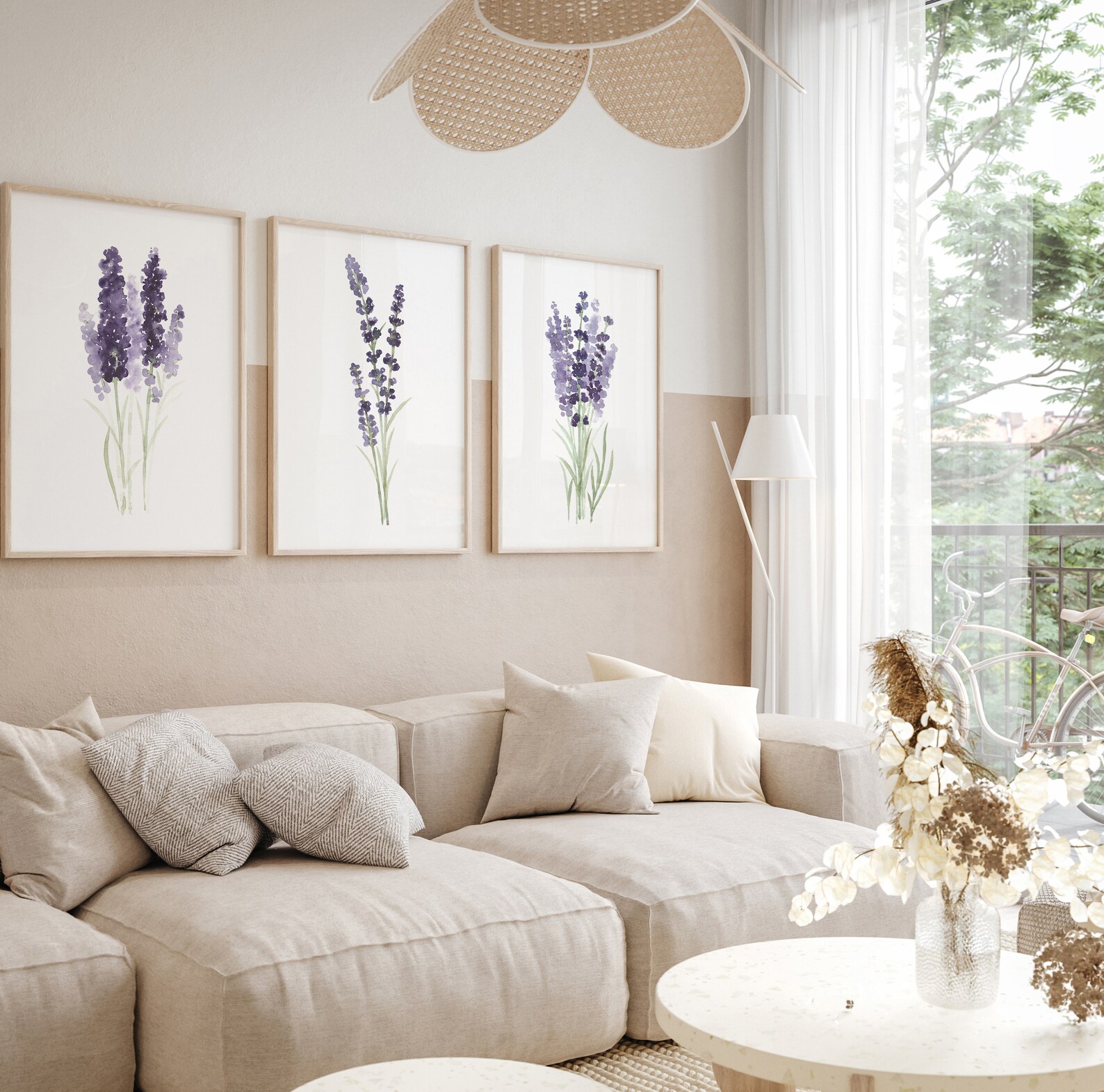 Lavender Flower Wall Art Canvas Botanical Print Kitchen Wall Etsy