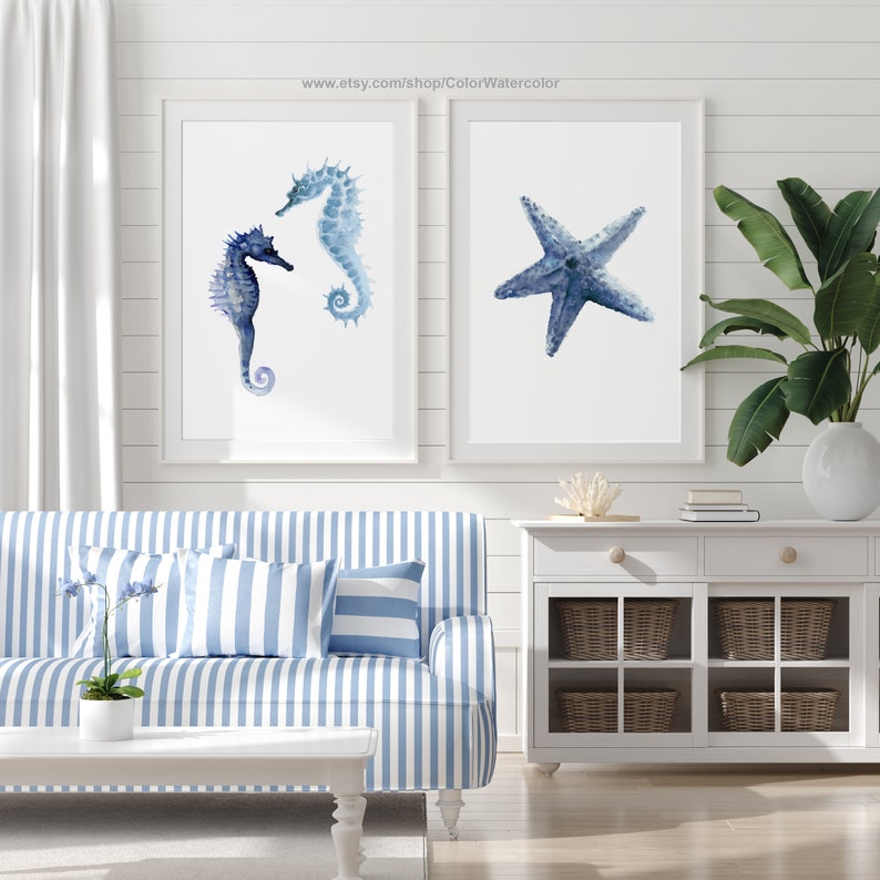 Seahorse Home Decor Starfish Wall Decor Seahorses Etsy