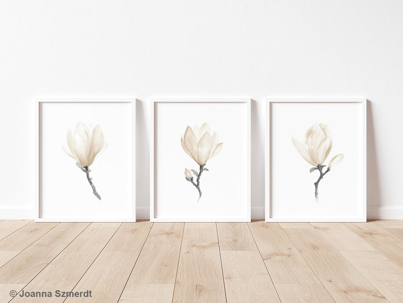 Magnolia Print Wall Art Magnolia Flower Magnolia Art Print Etsy