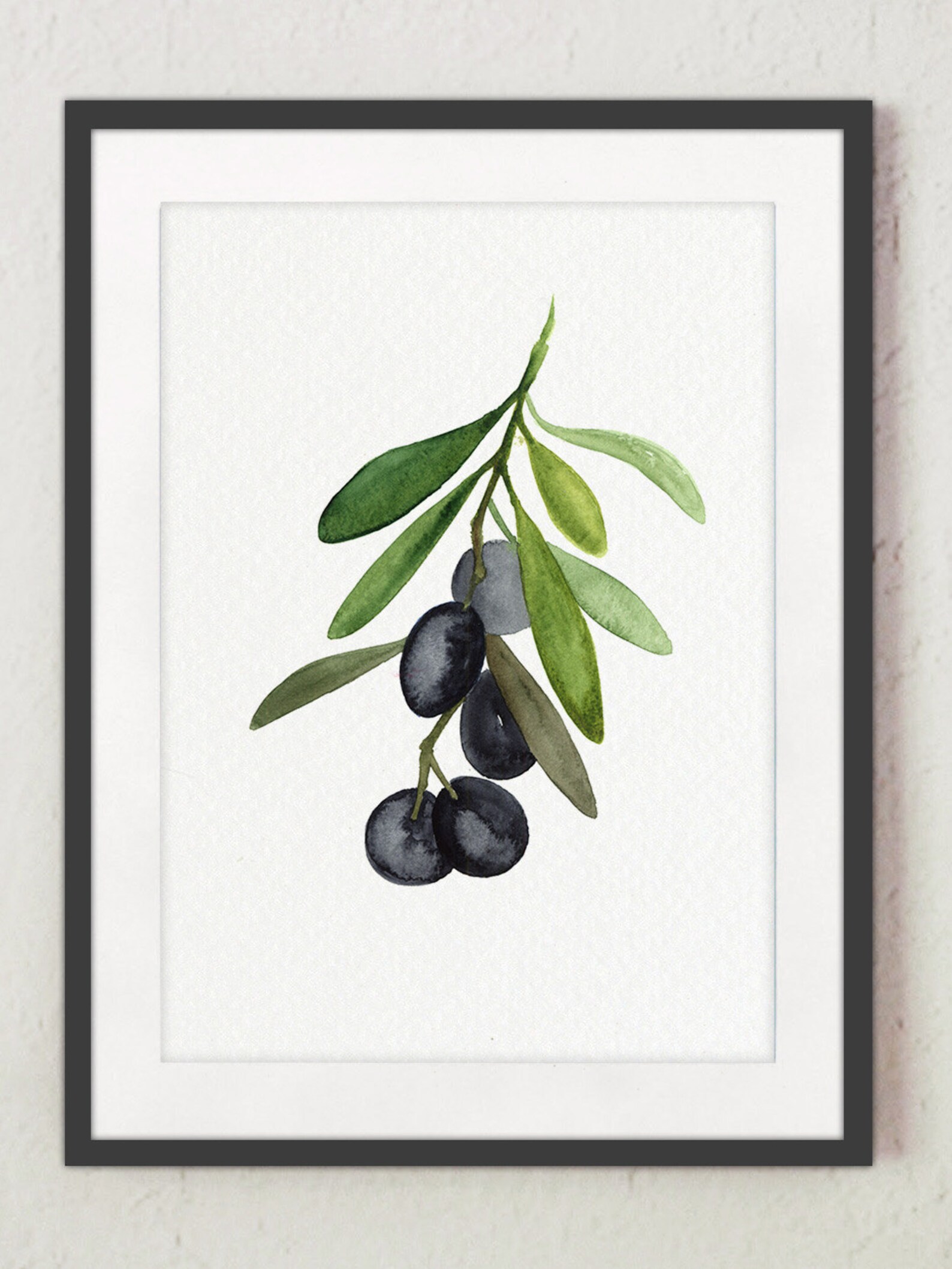 Olive Tree 2 Art Prints Set Black Olive Fruit Print Wall Art Etsy