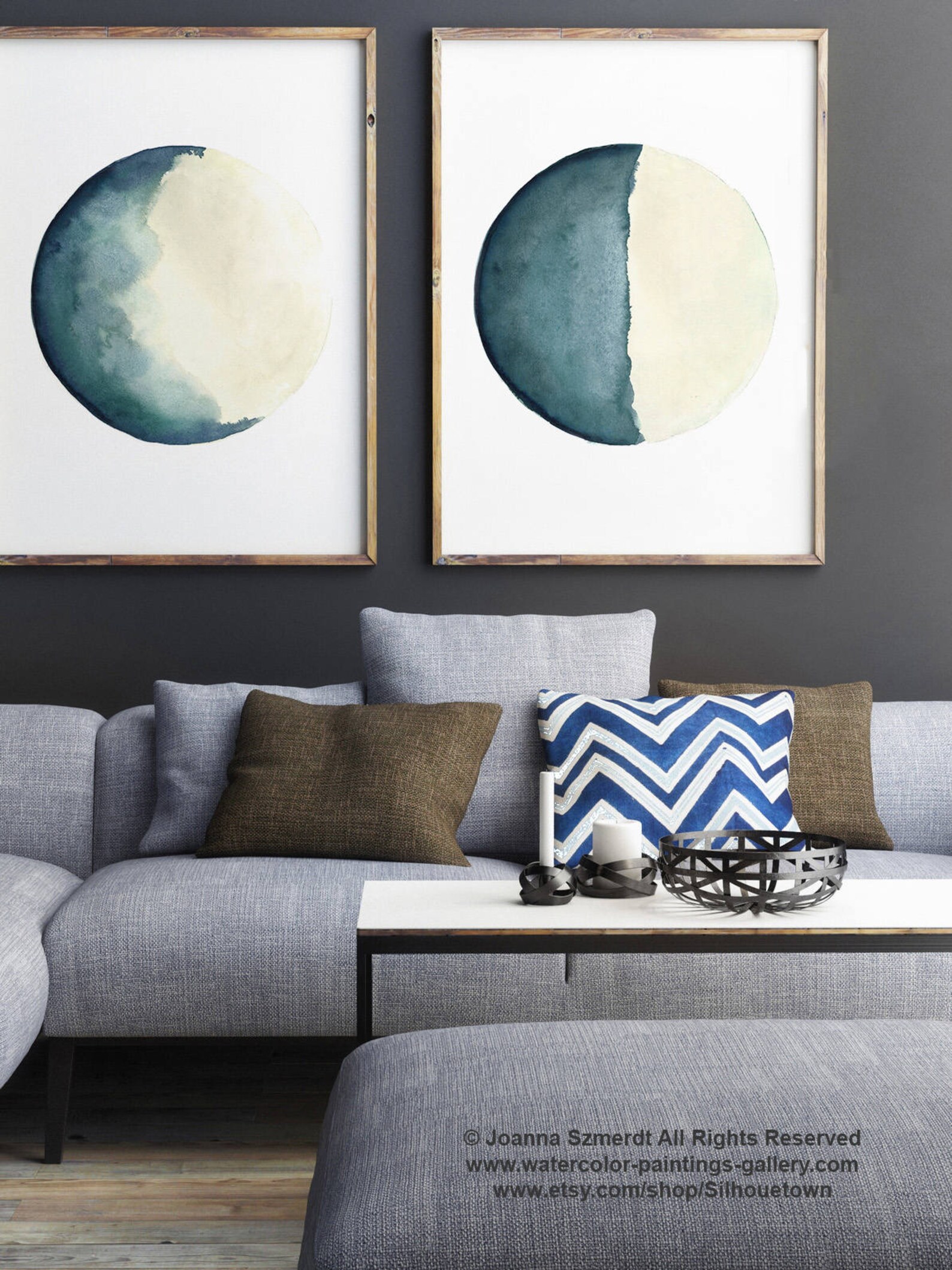 Full Moon Poster Bedroom Wall Decoration Abstract Moon Set 4 Etsy