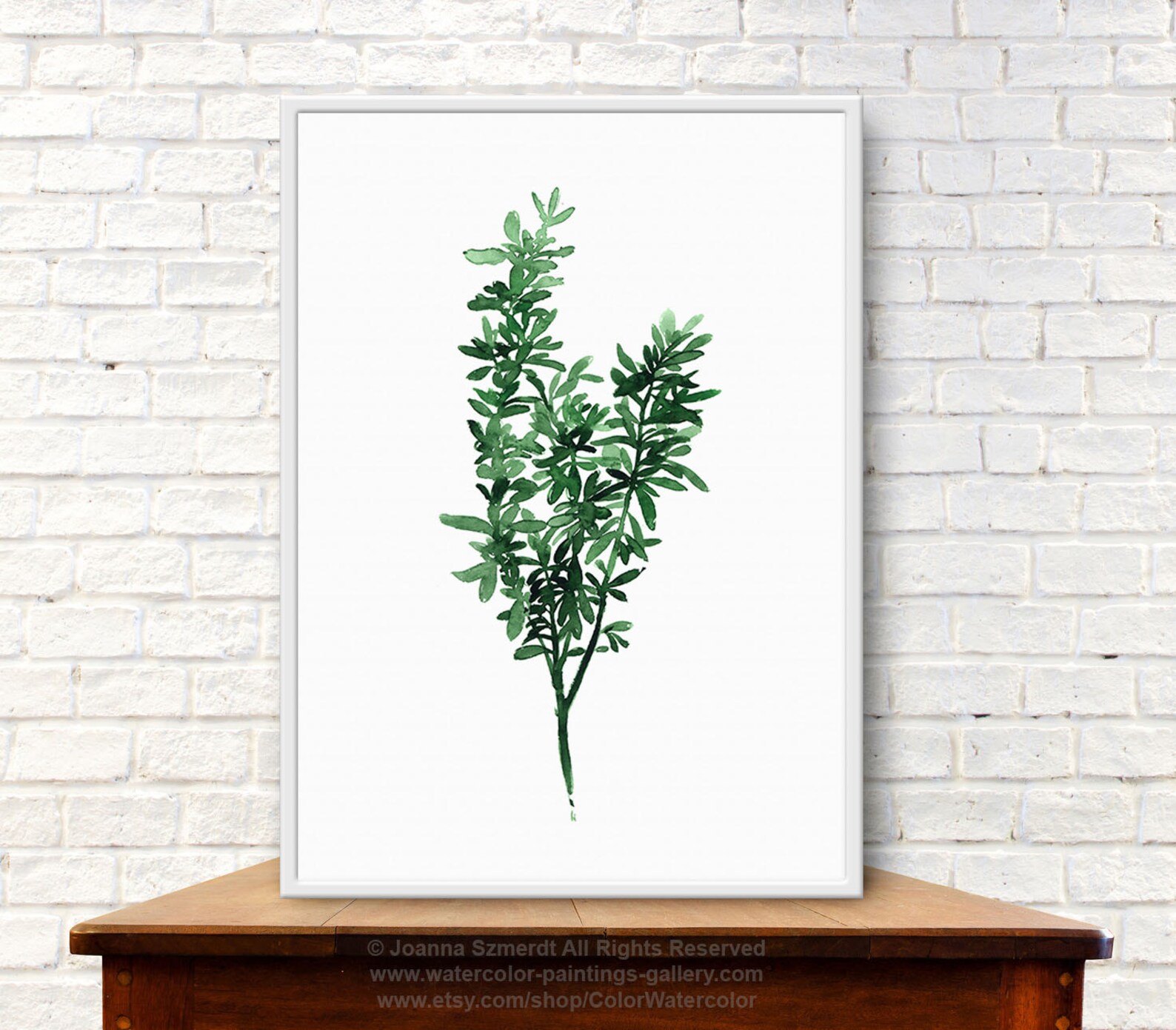 Wall Art Set of 4 Green Botanical Art Prints of my archival Etsy