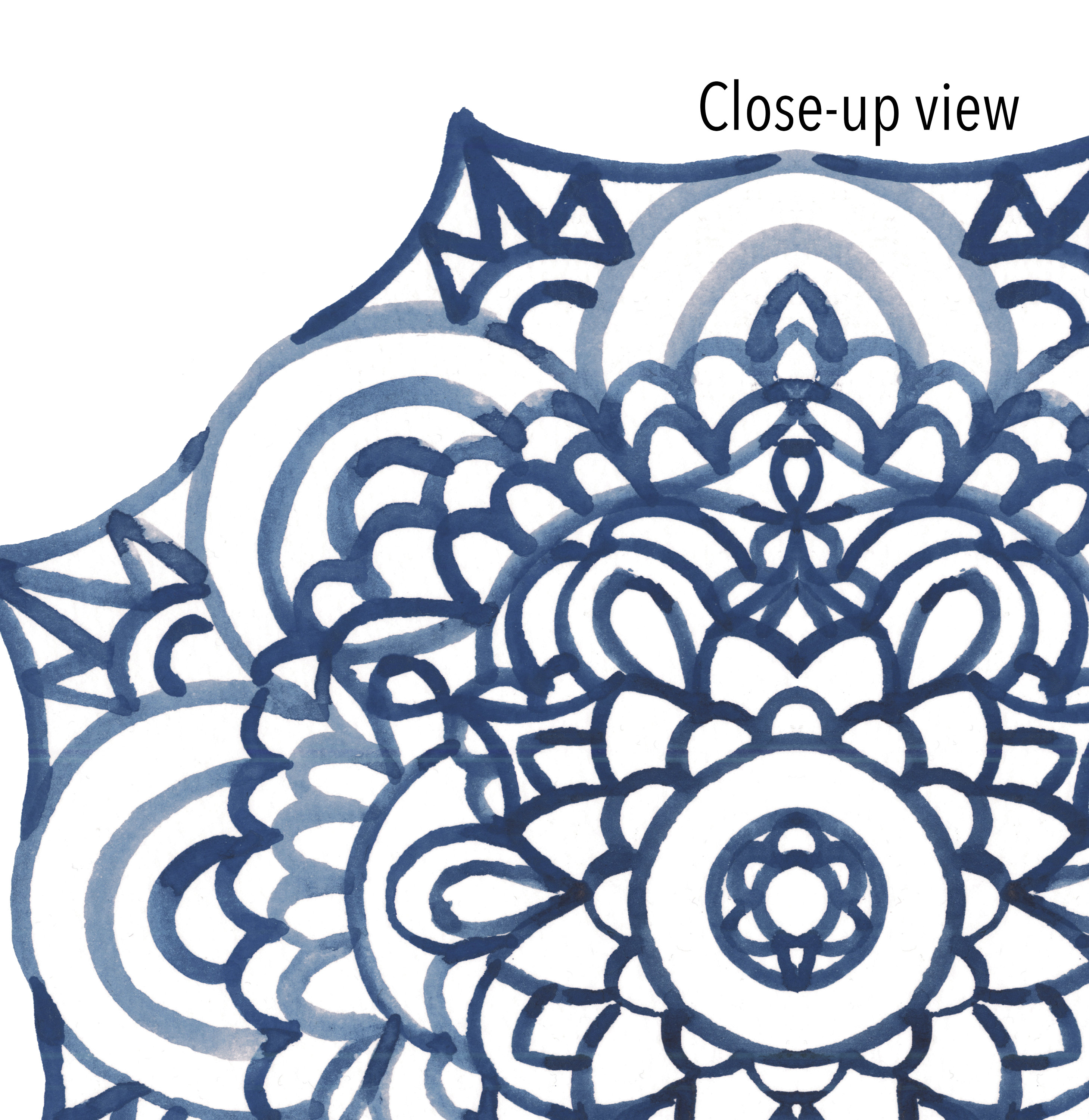 Mandala Wall Art Set of 3 Prints, Navy Blue Mandala Print Set of 3 ...