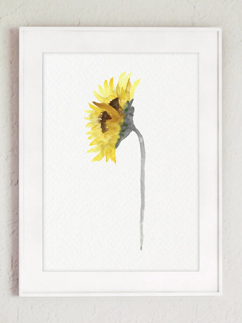 Sunflower Watercolor Painting Sunflower set 3 Sunflower Art Etsy
